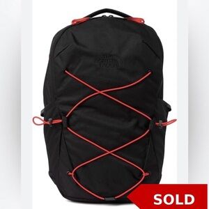 The North Face Backpack in Jet Black with Red Accents